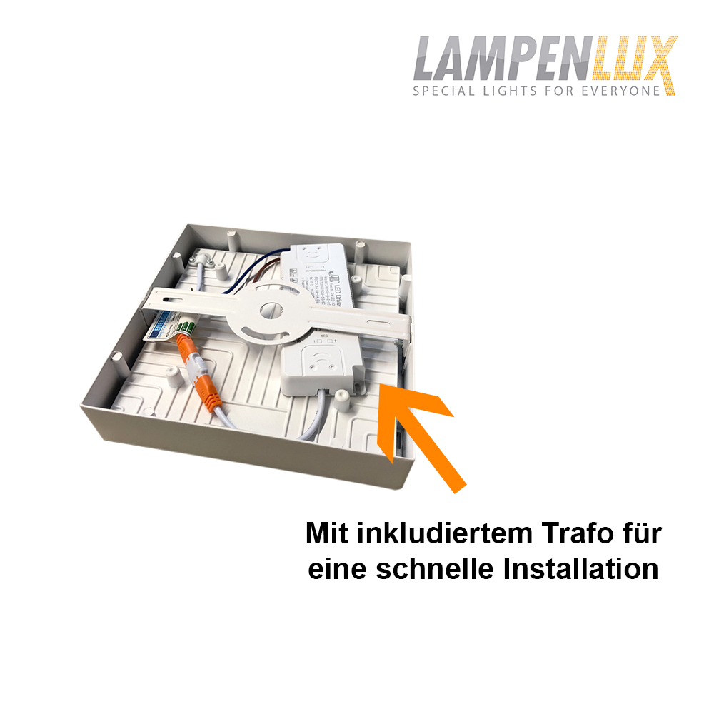 Lampenlux LED Aufbauleuchte 48W Super Slim Rahmenlos IP20 ...